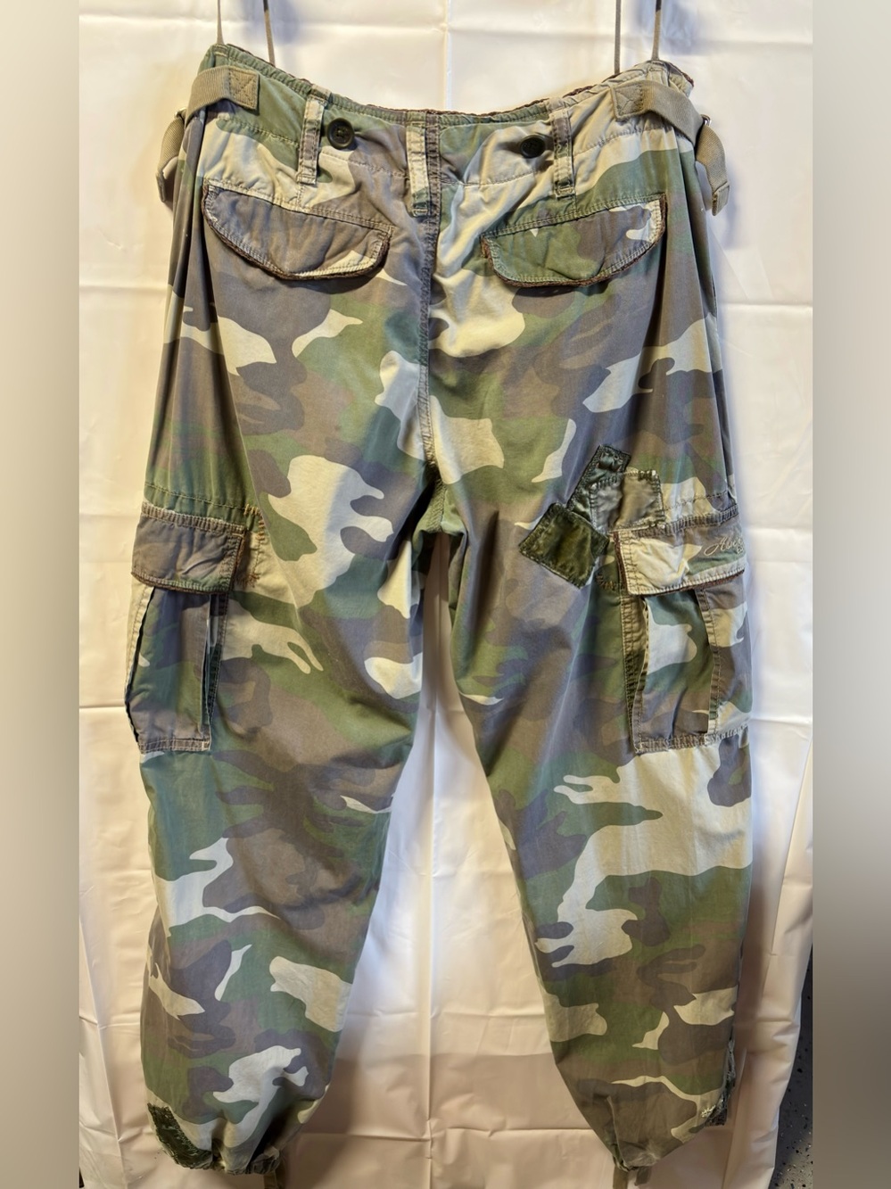 Vintage Y2K Abercrombie Camo Paratroopers Stitching Velvet Patchwork SZ 4 Unisex - Picture 4 of 14